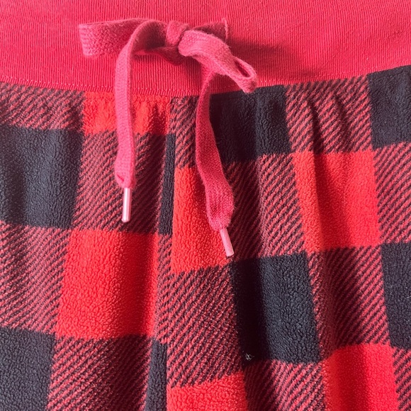 Aeropostale Red Black Buffalo Plaid Cozy Festive Sleep Joggers Size Small Lounge - Picture 6 of 9